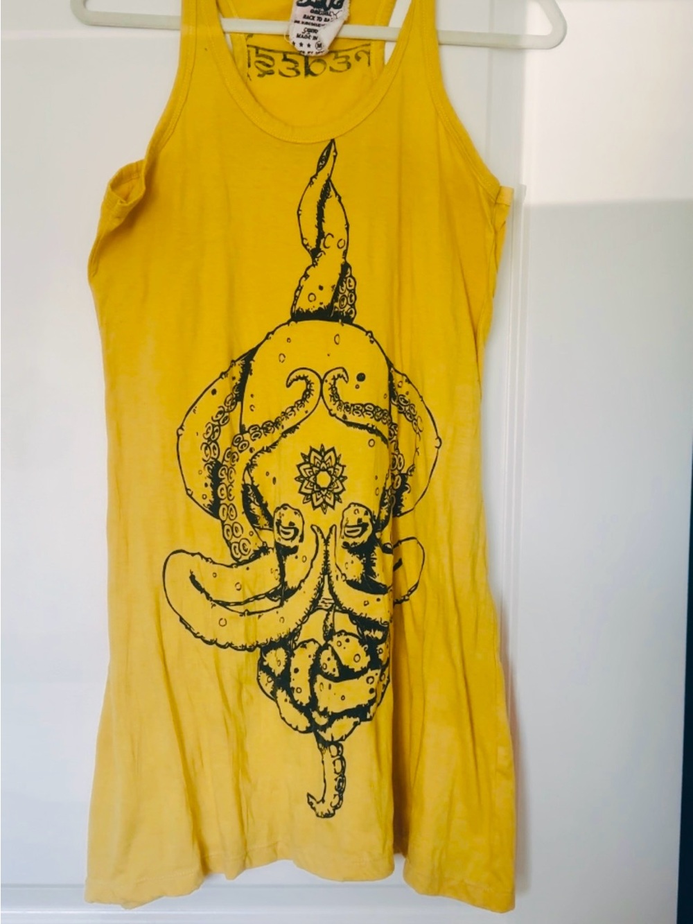 Yellow Octopus Graphic Tank Dress